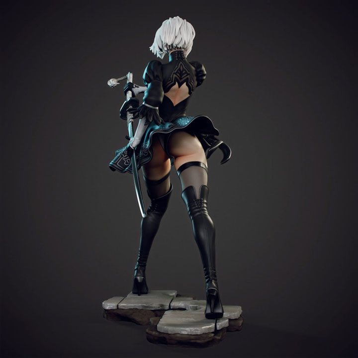 Фигурка 2B — Nier Automata, вид сзади