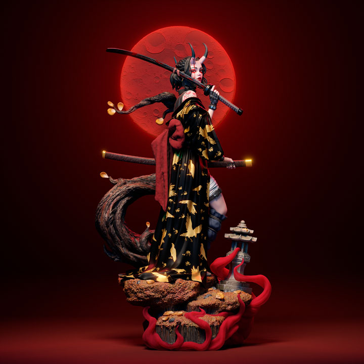 Фигурка ONI - japanese demon, общий план