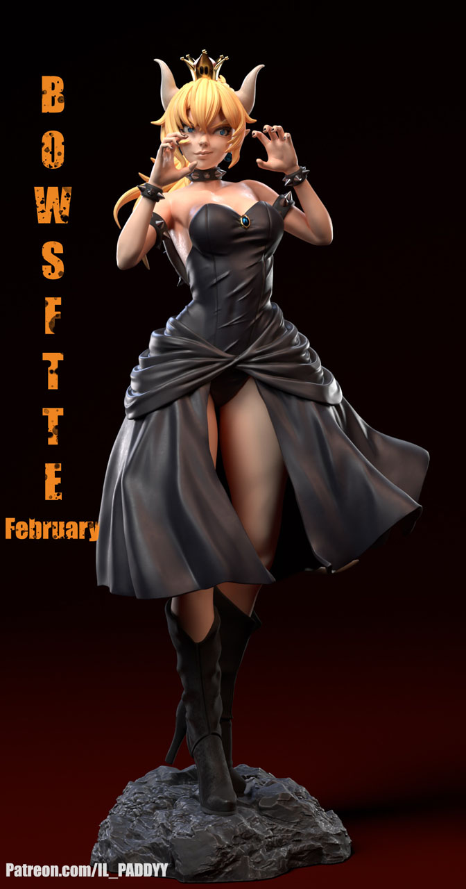 Фигурка Bowsette - Super Mario, фронтальный вид