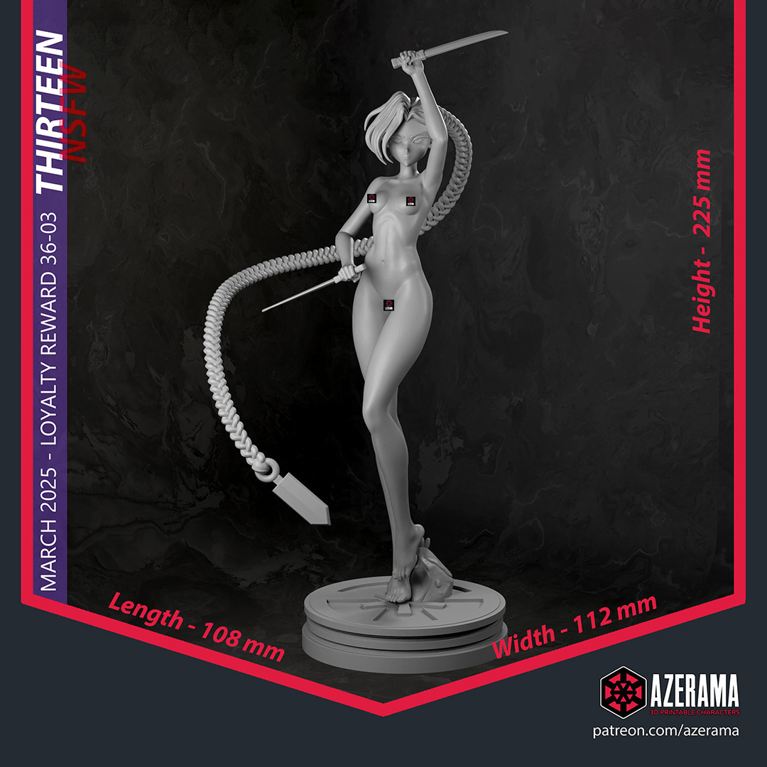 Фигурка Scissor Seven NSFW — Thirteen, распечатанная