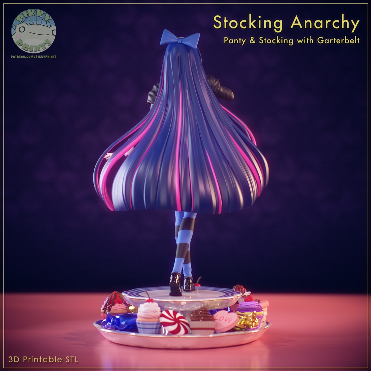 Фигурка Panty & Stocking — Stocking Anarchi, вид сзади